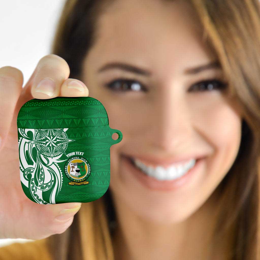 Personalised Liahona - Saineha High School AirPods Case Tongan Ngatu Pattern - Polynesian Pride