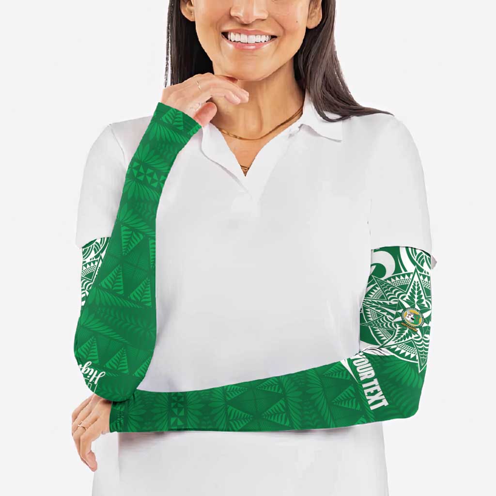 Personalised Liahona - Saineha High School Arm Sleeves Tongan Ngatu Pattern - Polynesian Pride