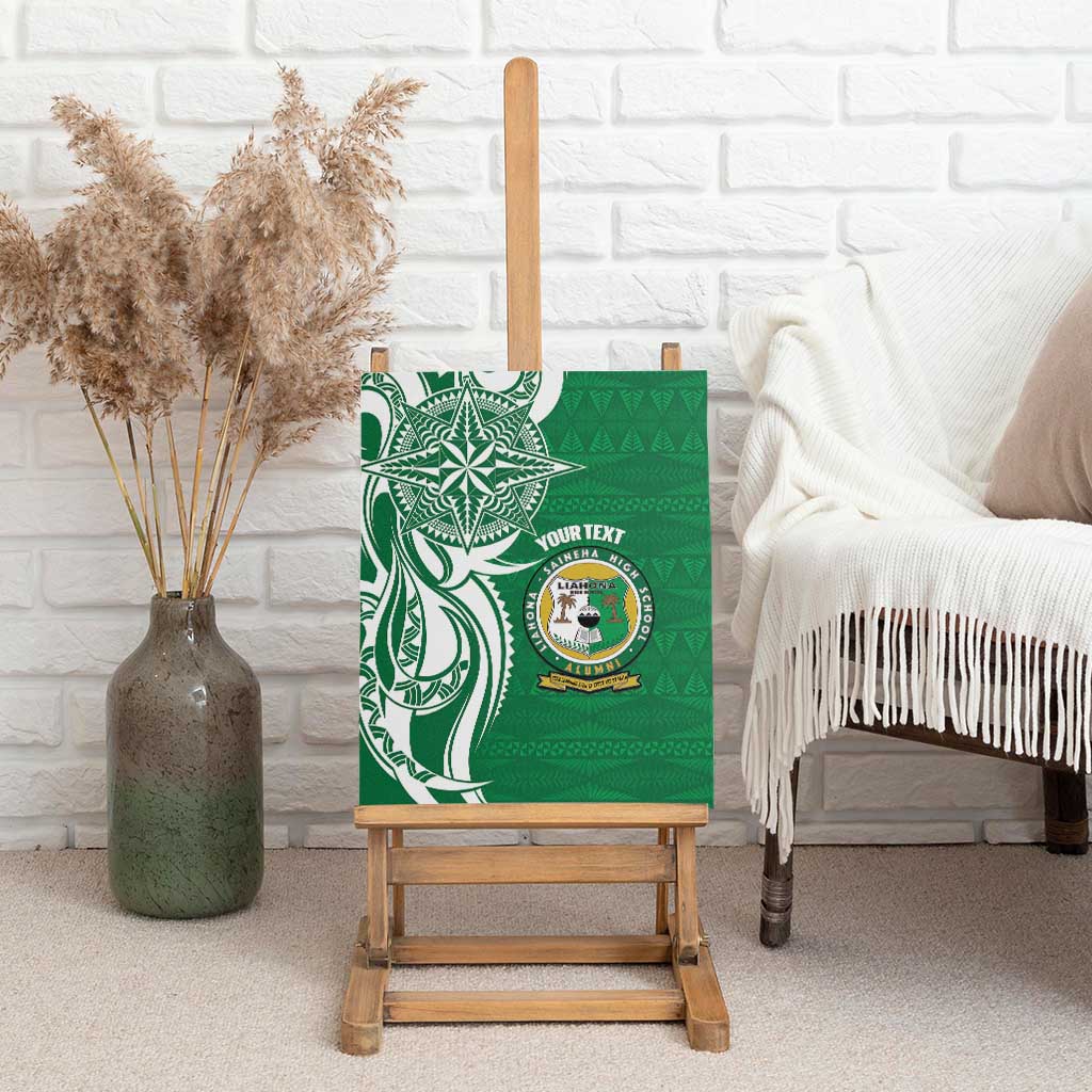 Personalised Liahona - Saineha High School Canvas Wall Art Tongan Ngatu Pattern - Polynesian Pride