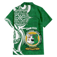 Personalised Liahona - Saineha High School Family Matching Off The Shoulder Long Sleeve Dress and Hawaiian Shirt Tongan Ngatu Pattern LT14 - Polynesian Pride