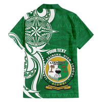 Personalised Liahona - Saineha High School Family Matching Short Sleeve Bodycon Dress and Hawaiian Shirt Tongan Ngatu Pattern LT14 - Polynesian Pride