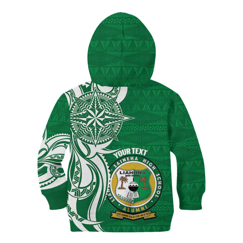 Personalised Liahona - Saineha High School Kid Hoodie Tongan Ngatu Pattern - Polynesian Pride