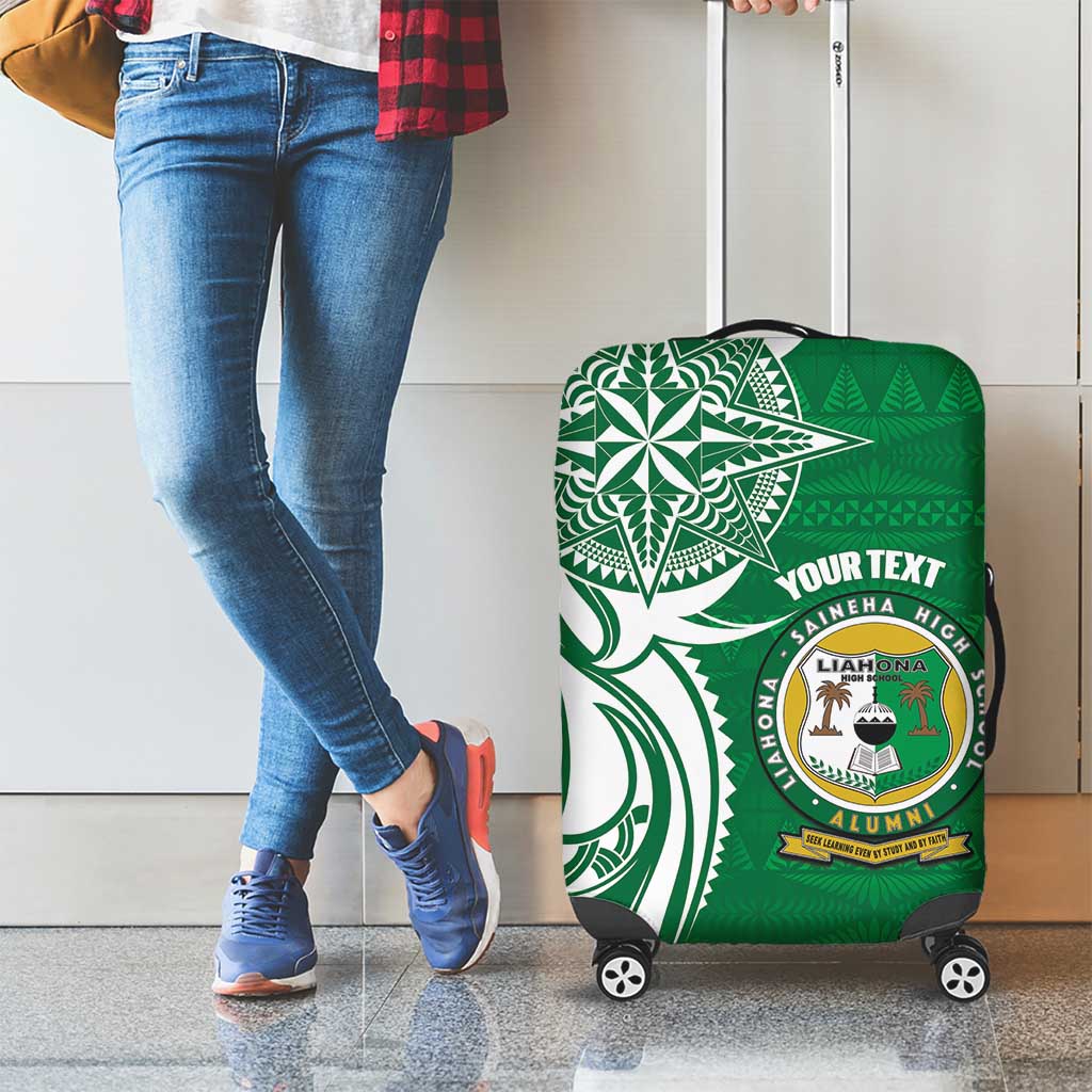 Personalised Liahona - Saineha High School Luggage Cover Tongan Ngatu Pattern LT14 - Polynesian Pride