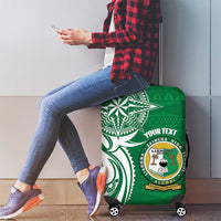 Personalised Liahona - Saineha High School Luggage Cover Tongan Ngatu Pattern LT14 - Polynesian Pride