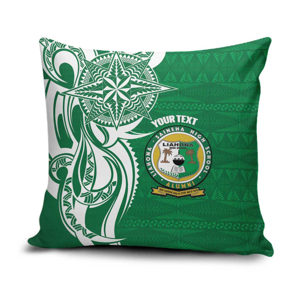 Personalised Liahona - Saineha High School Pillow Cover Tongan Ngatu Pattern - Polynesian Pride