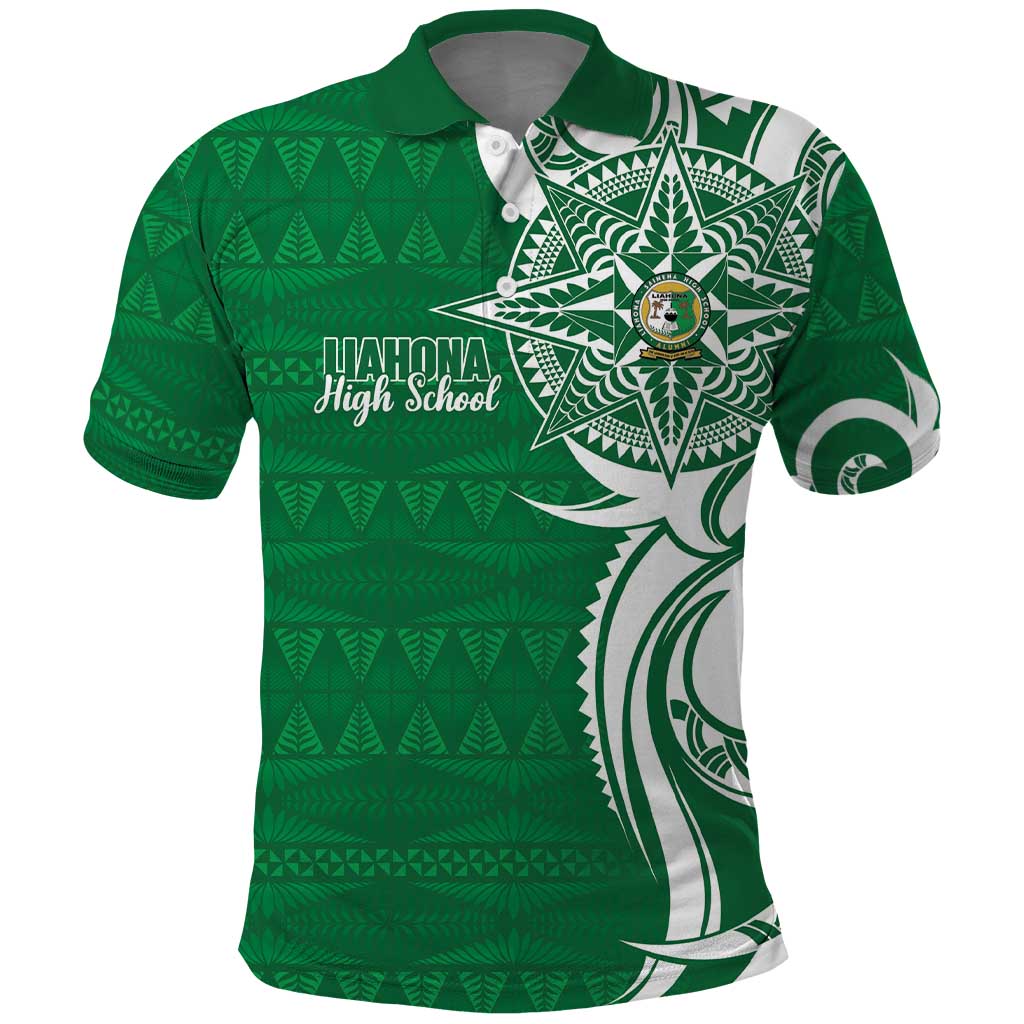 Personalised Liahona - Saineha High School Polo Shirt Tongan Ngatu Pattern - Polynesian Pride