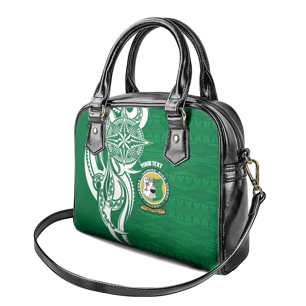 Personalised Liahona - Saineha High School Shoulder Handbag Tongan Ngatu Pattern - Polynesian Pride
