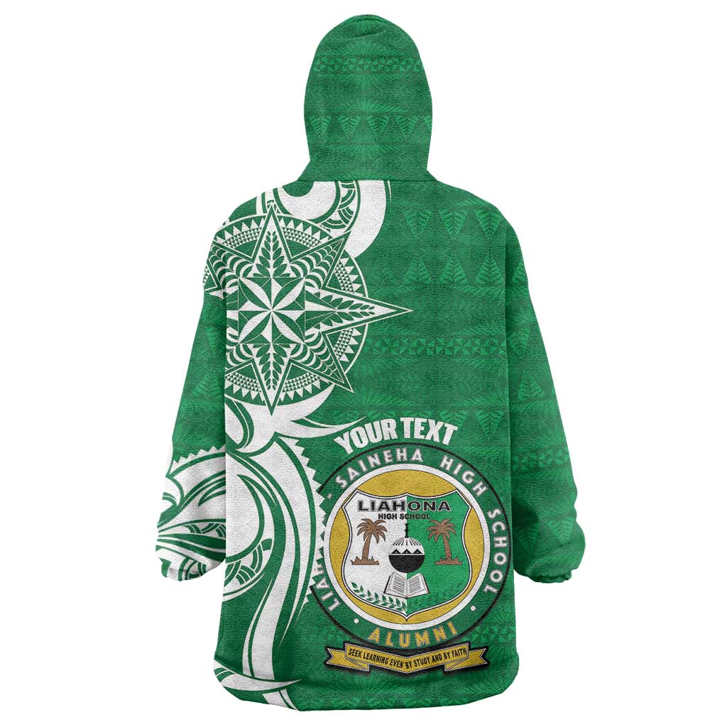 Personalised Liahona - Saineha High School Wearable Blanket Hoodie Tongan Ngatu Pattern LT14 - Polynesian Pride