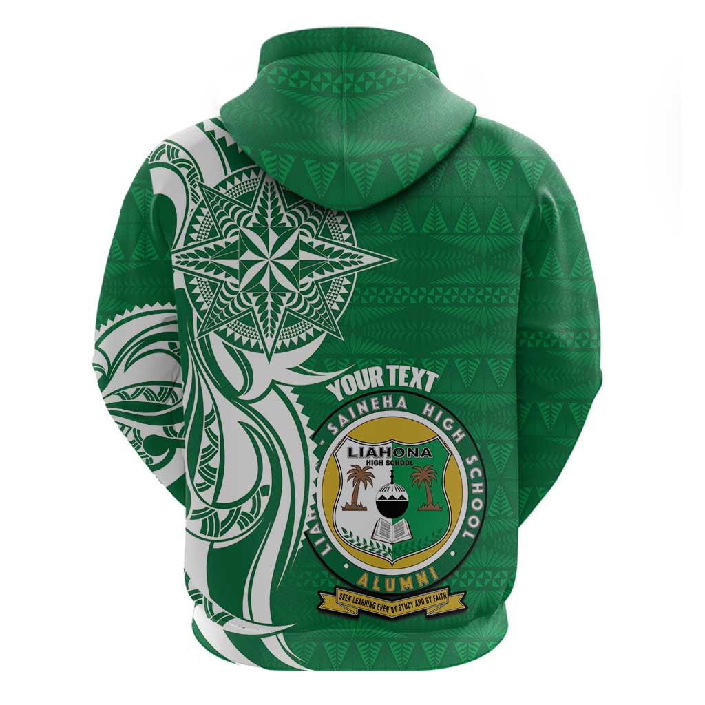 Personalised Liahona - Saineha High School Zip Hoodie Tongan Ngatu Pattern LT14 - Polynesian Pride