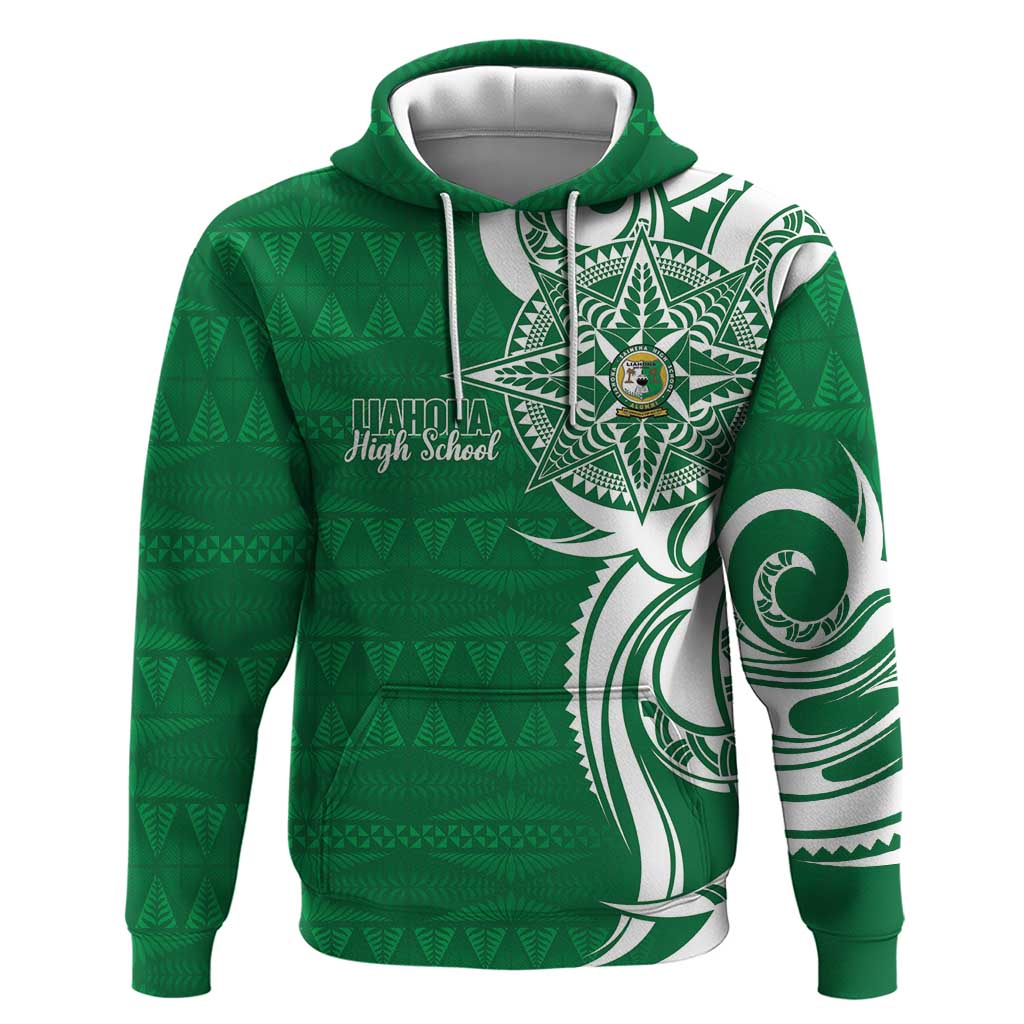 Personalised Liahona - Saineha High School Zip Hoodie Tongan Ngatu Pattern LT14 Pullover Hoodie Green - Polynesian Pride