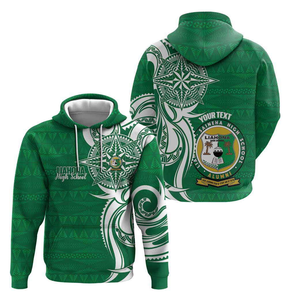 Personalised Liahona - Saineha High School Zip Hoodie Tongan Ngatu Pattern LT14 - Polynesian Pride