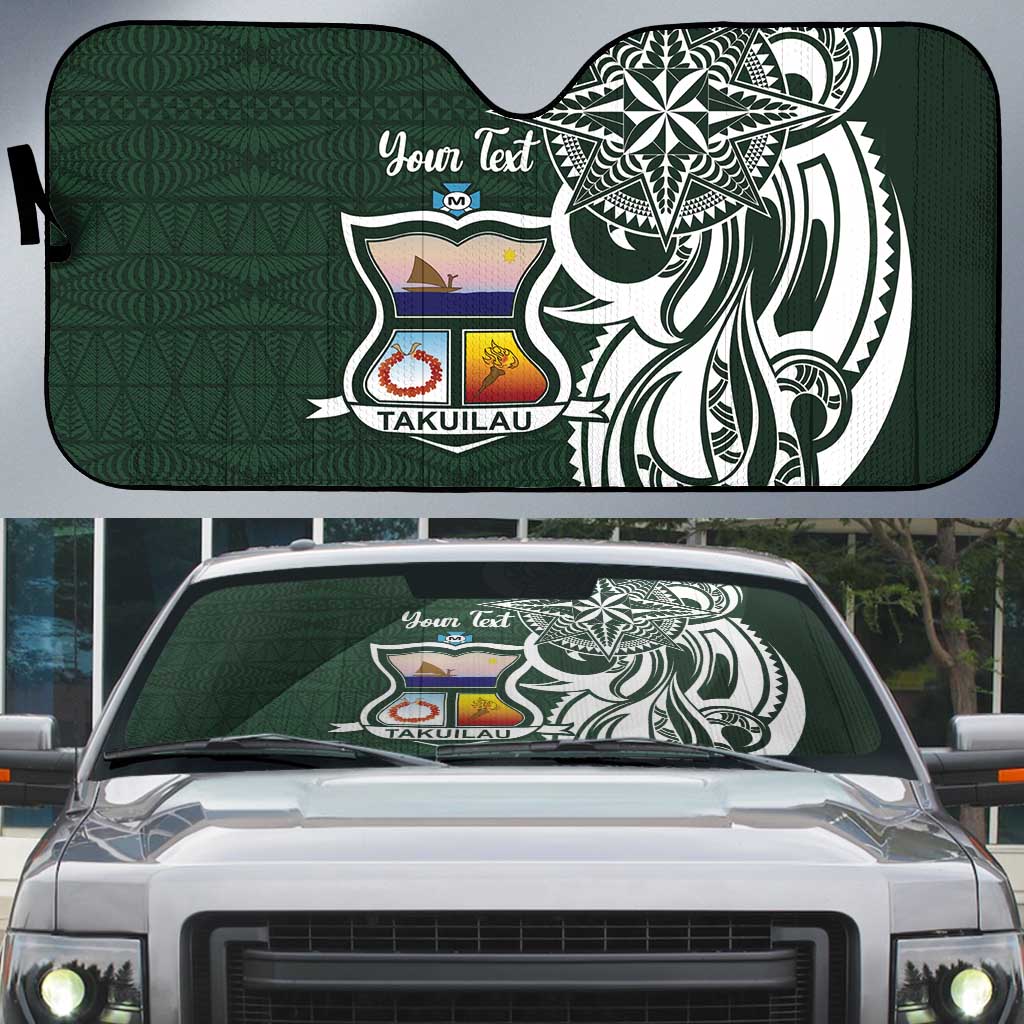 Personalised Tonga Takuilau College Auto Sun Shade Est 1975 Tongan Ngatu Pattern - Polynesian Pride