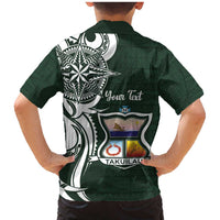 Personalised Tonga Takuilau College Family Matching Mermaid Dress and Hawaiian Shirt Est 1975 Tongan Ngatu Pattern LT14 - Polynesian Pride