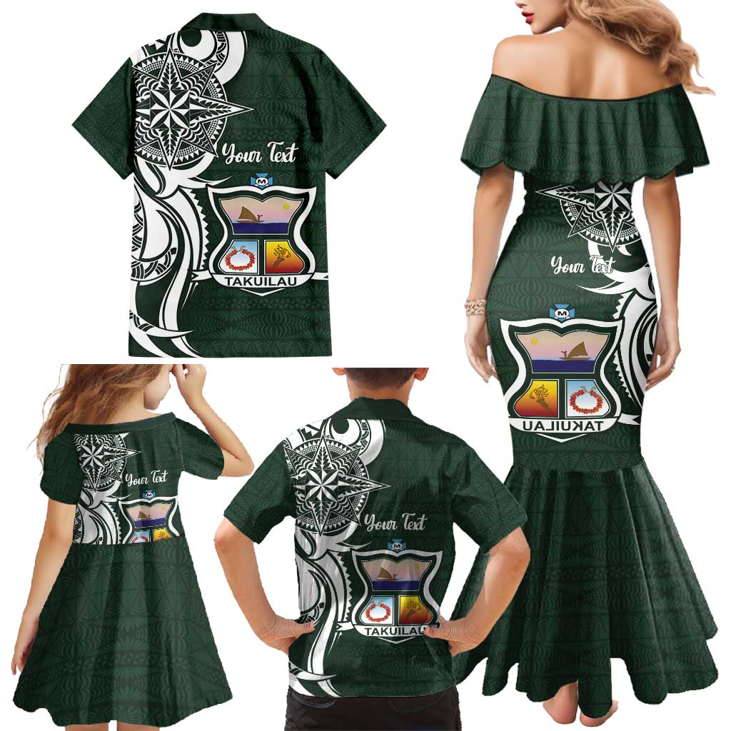 Personalised Tonga Takuilau College Family Matching Mermaid Dress and Hawaiian Shirt Est 1975 Tongan Ngatu Pattern LT14 - Polynesian Pride