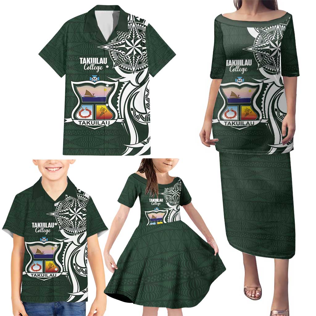 Personalised Tonga Takuilau College Family Matching Puletasi and Hawaiian Shirt Est 1975 Tongan Ngatu Pattern LT14 - Polynesian Pride