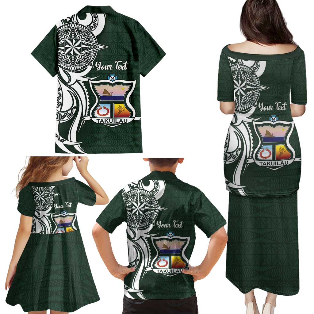 Personalised Tonga Takuilau College Family Matching Puletasi and Hawaiian Shirt Est 1975 Tongan Ngatu Pattern LT14 - Polynesian Pride