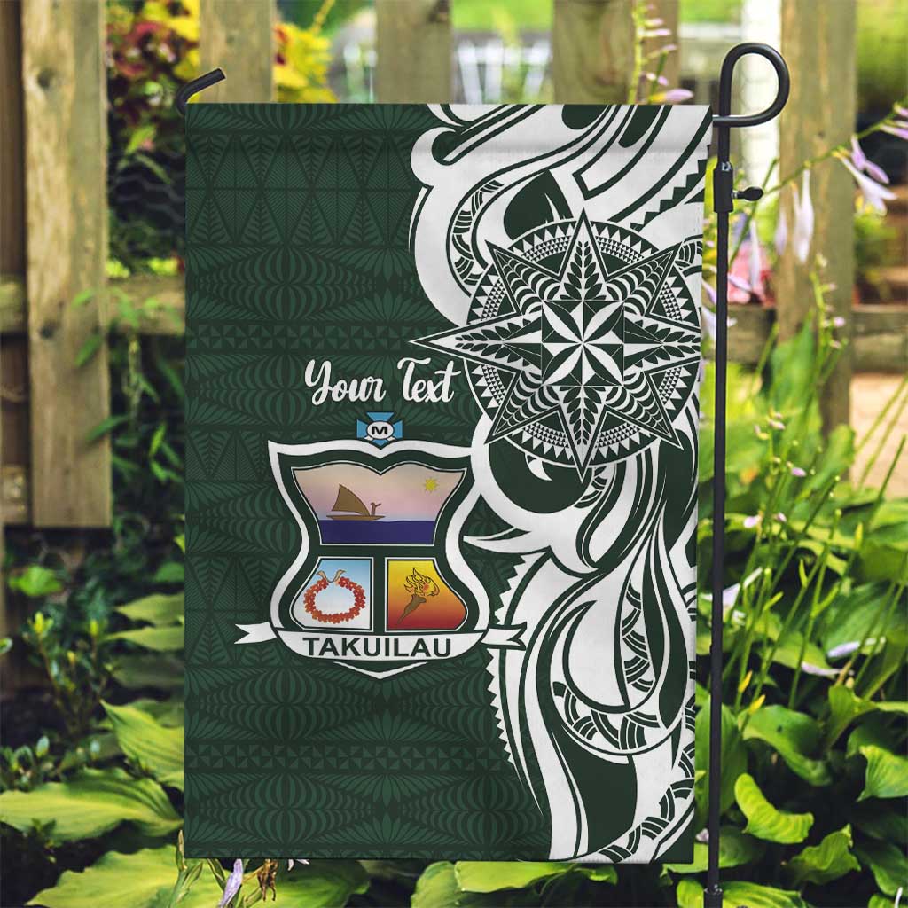 Personalised Tonga Takuilau College Garden Flag Est 1975 Tongan Ngatu Pattern LT14 Garden Flag Green - Polynesian Pride