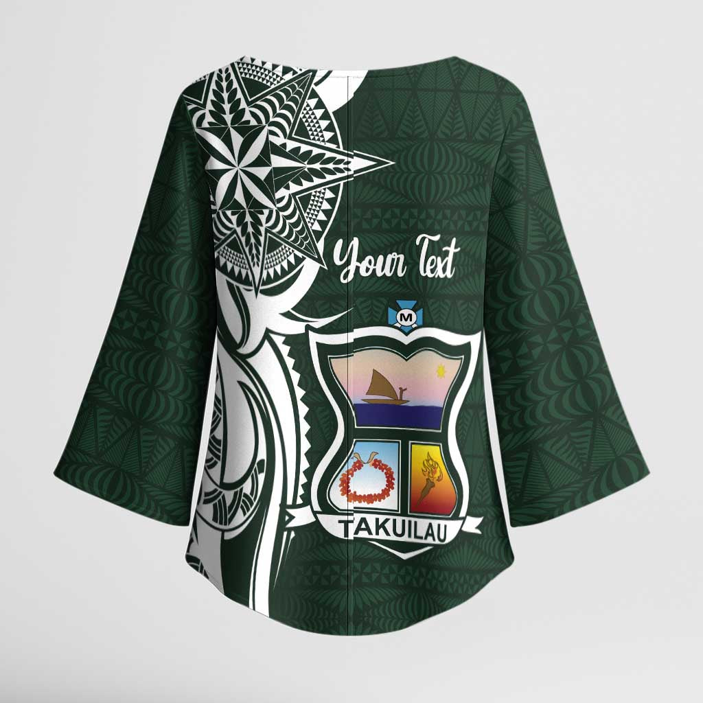 Personalised Tonga Takuilau College Kimono Sleeve Blouse Est 1975 Tongan Ngatu Pattern - Polynesian Pride