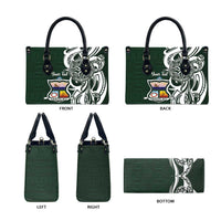 Personalised Tonga Takuilau College Leather Bag Est 1975 Tongan Ngatu Pattern - Polynesian Pride