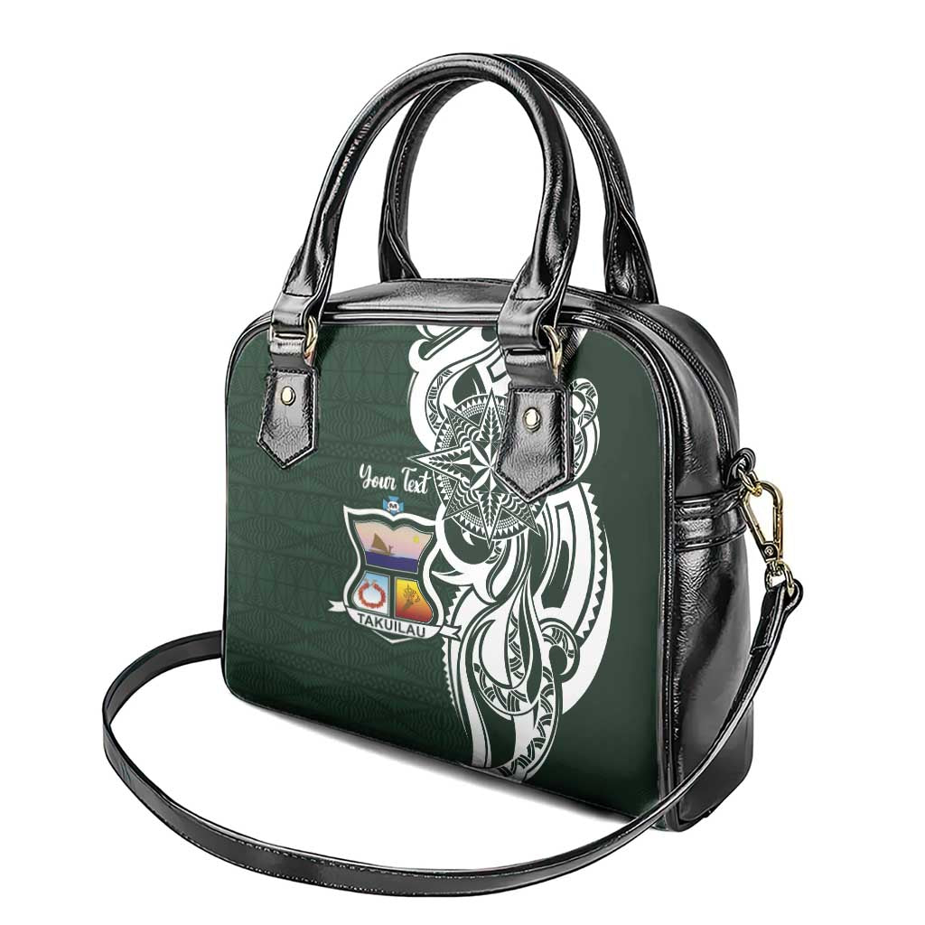 Personalised Tonga Takuilau College Shoulder Handbag Est 1975 Tongan Ngatu Pattern - Polynesian Pride
