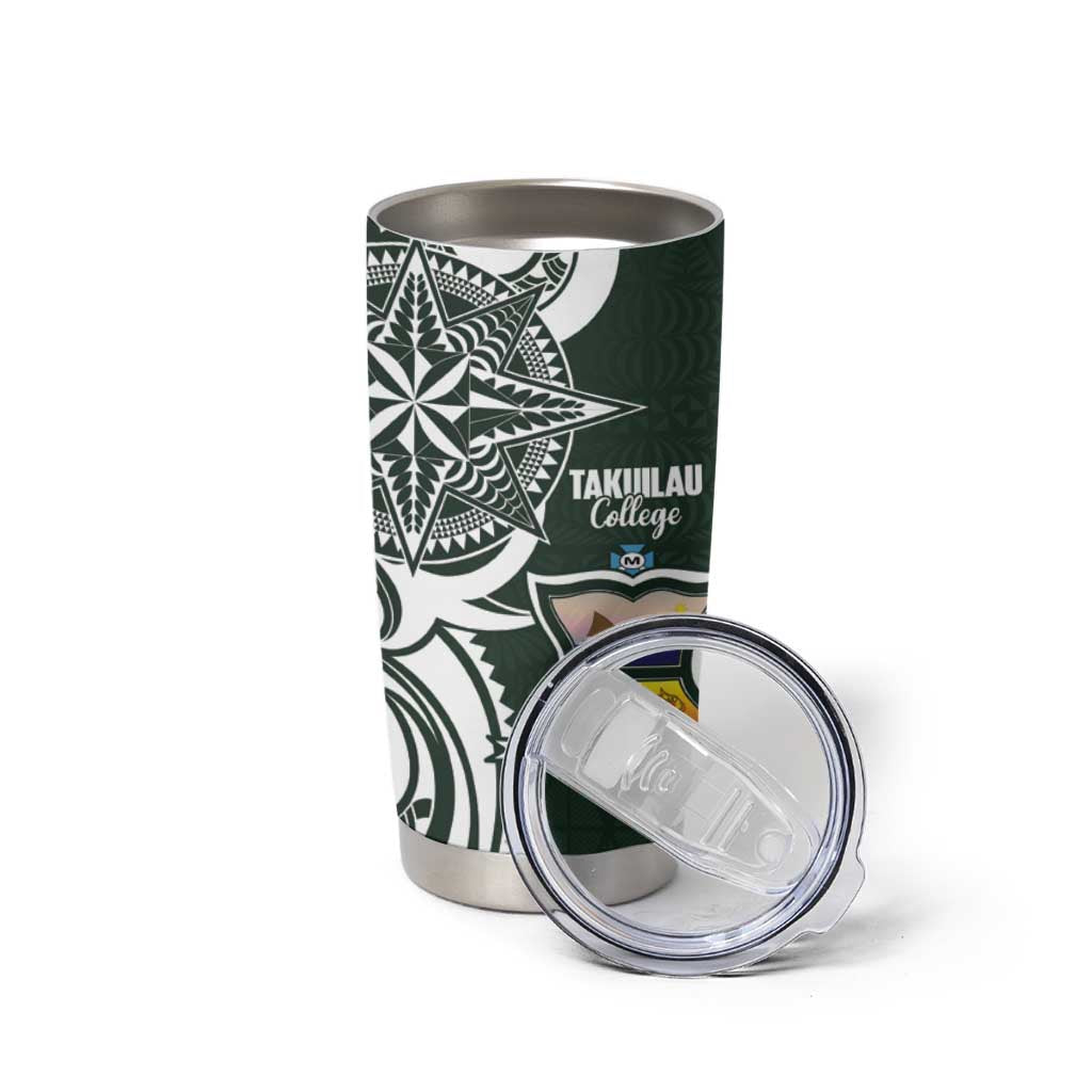 Personalised Tonga Takuilau College Tumbler Cup Est 1975 Tongan Ngatu Pattern - Polynesian Pride