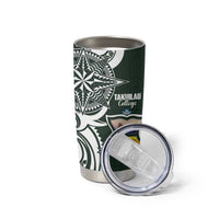 Personalised Tonga Takuilau College Tumbler Cup Est 1975 Tongan Ngatu Pattern - Polynesian Pride