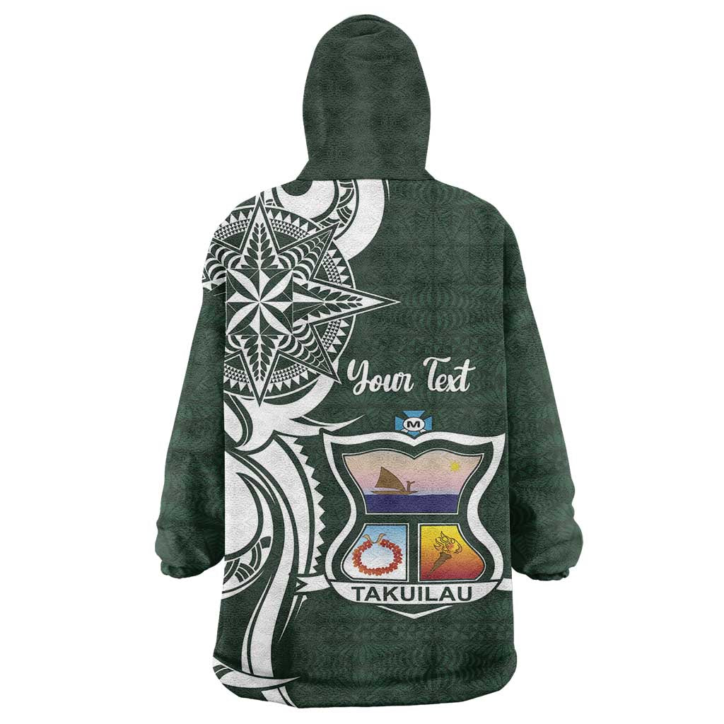 Personalised Tonga Takuilau College Wearable Blanket Hoodie Est 1975 Tongan Ngatu Pattern LT14 - Polynesian Pride