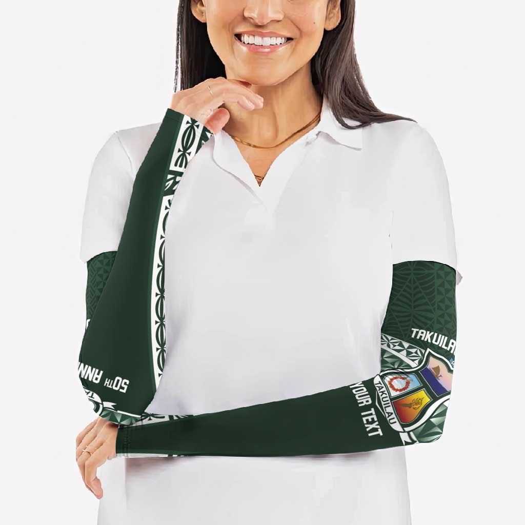Personalised Tonga Takuilau College Arm Sleeves 50th Anniversary Ngatu Kupesi - Polynesian Pride