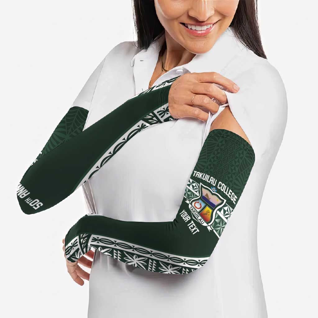 Personalised Tonga Takuilau College Arm Sleeves 50th Anniversary Ngatu Kupesi - Polynesian Pride