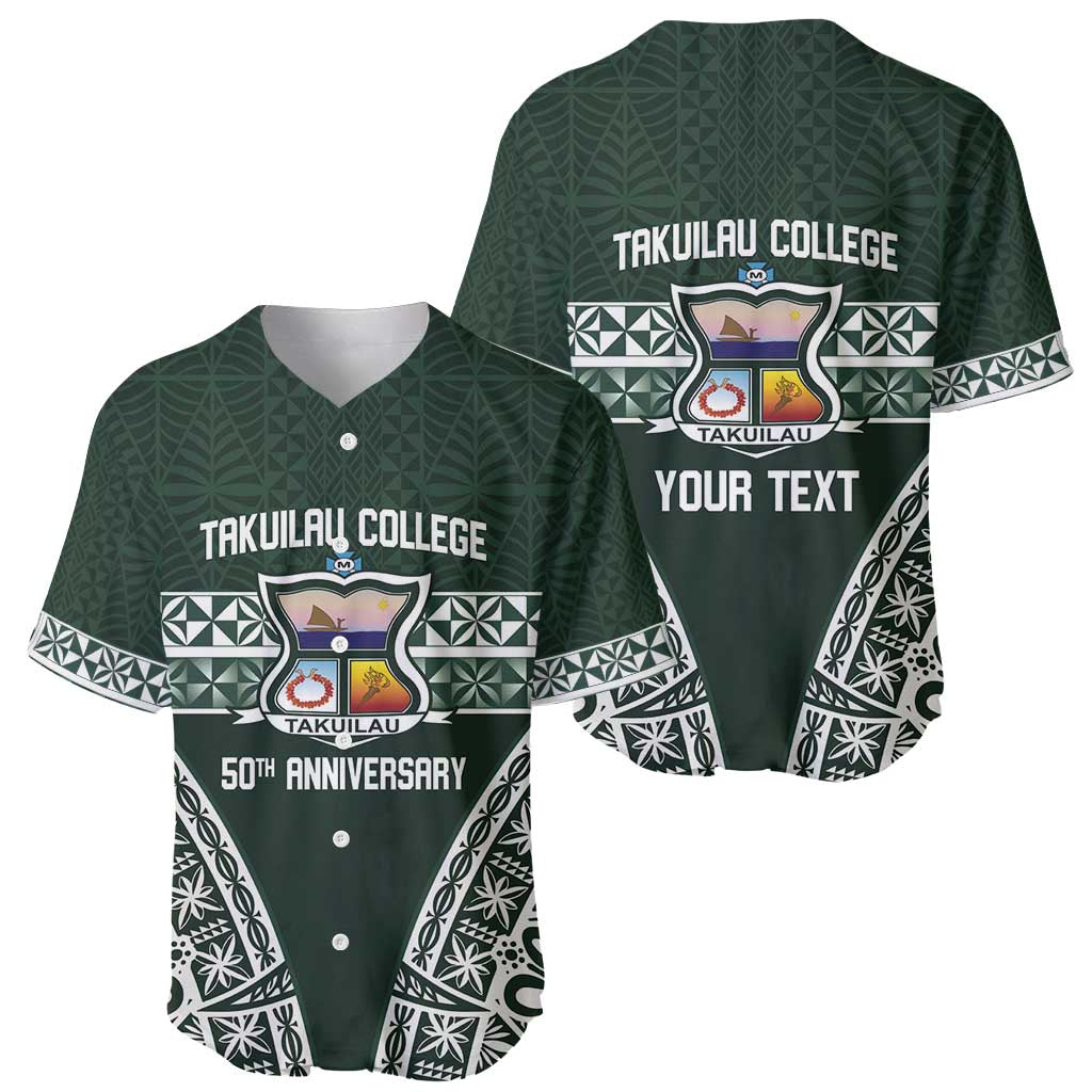 Personalised Tonga Takuilau College Baseball Jersey 50th Anniversary Ngatu Kupesi LT14 - Polynesian Pride