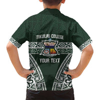 Personalised Tonga Takuilau College Family Matching Long Sleeve Bodycon Dress and Hawaiian Shirt 50th Anniversary Ngatu Kupesi LT14 - Polynesian Pride