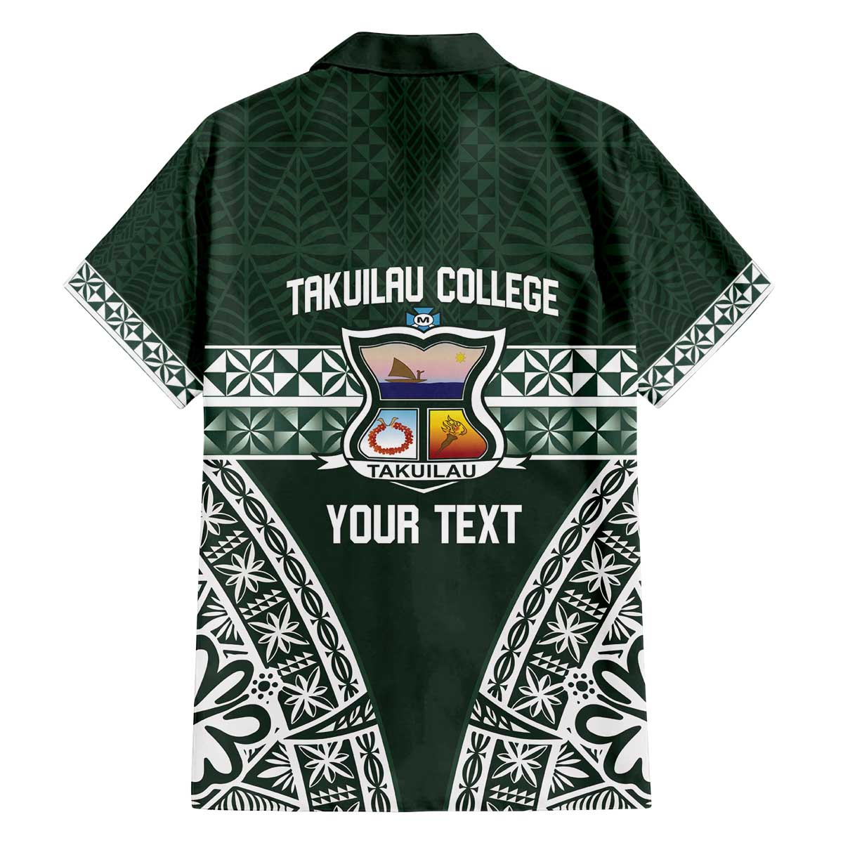 Personalised Tonga Takuilau College Family Matching Off The Shoulder Long Sleeve Dress and Hawaiian Shirt 50th Anniversary Ngatu Kupesi LT14 - Polynesian Pride
