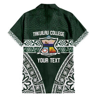 Personalised Tonga Takuilau College Family Matching Off Shoulder Short Dress and Hawaiian Shirt 50th Anniversary Ngatu Kupesi LT14 - Polynesian Pride