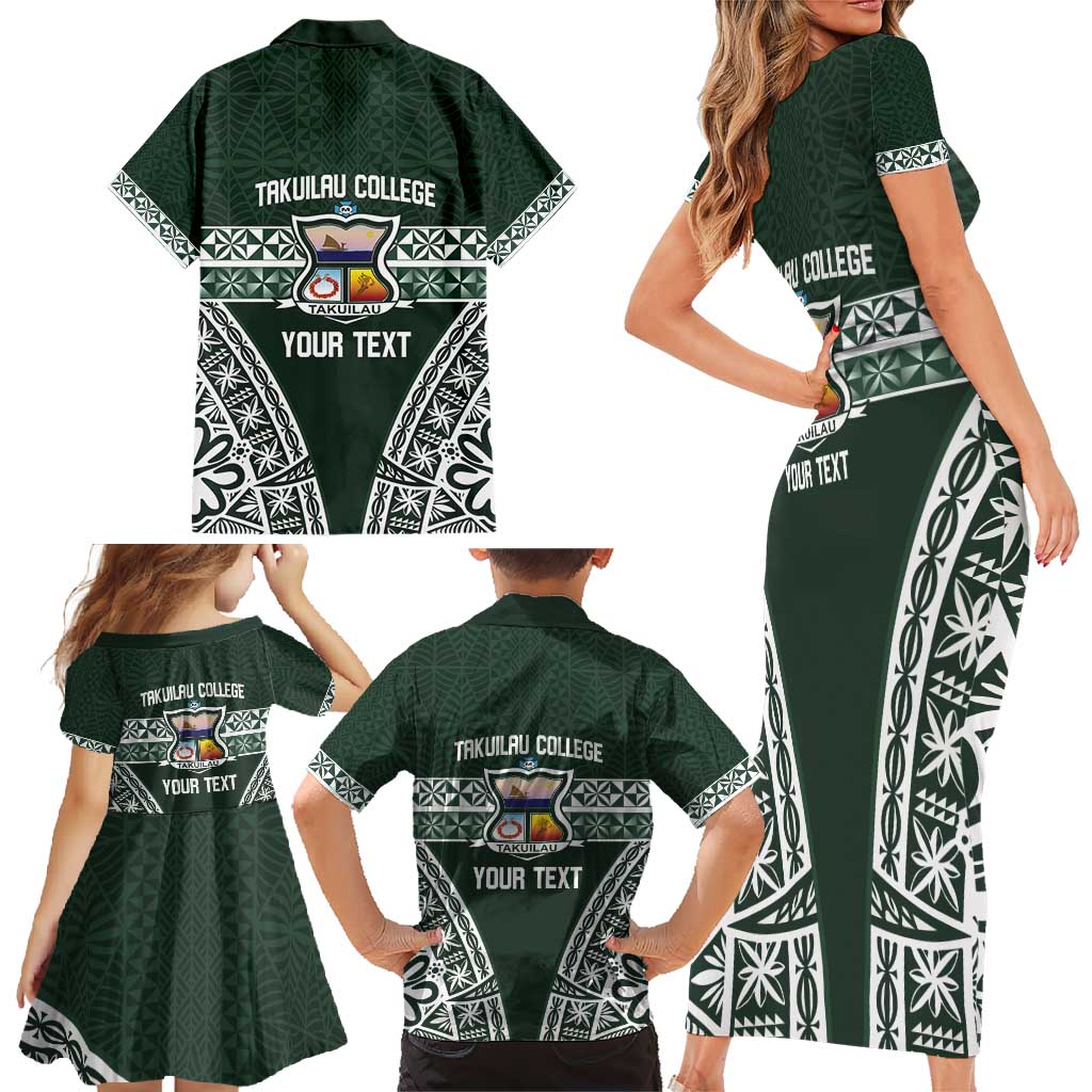 Personalised Tonga Takuilau College Family Matching Short Sleeve Bodycon Dress and Hawaiian Shirt 50th Anniversary Ngatu Kupesi LT14 - Polynesian Pride