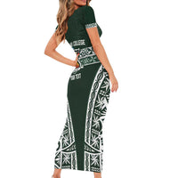 Personalised Tonga Takuilau College Family Matching Short Sleeve Bodycon Dress and Hawaiian Shirt 50th Anniversary Ngatu Kupesi LT14 - Polynesian Pride
