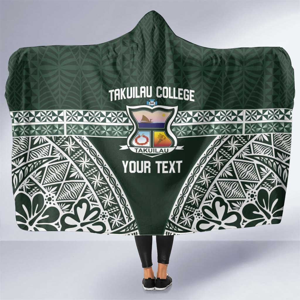 Personalised Tonga Takuilau College Hooded Blanket 50th Anniversary Ngatu Kupesi - Polynesian Pride