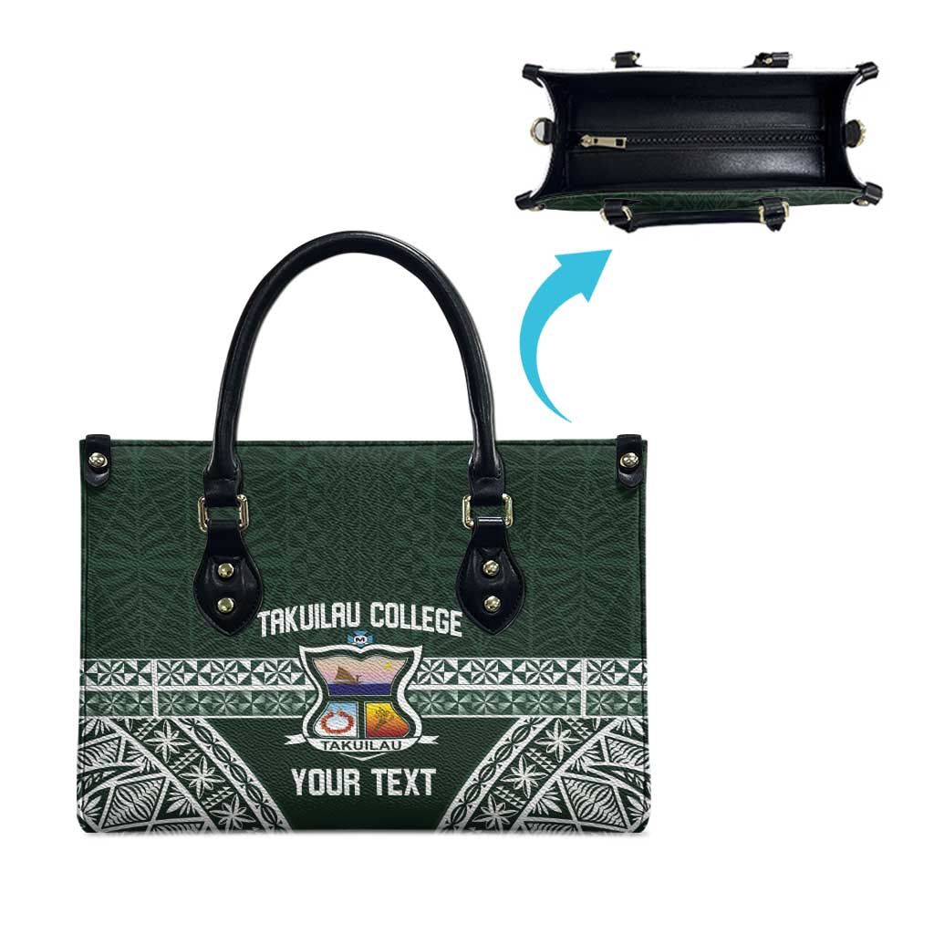 Personalised Tonga Takuilau College Leather Bag 50th Anniversary Ngatu Kupesi - Polynesian Pride