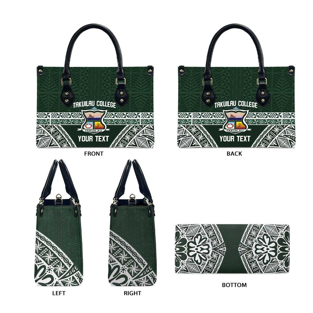 Personalised Tonga Takuilau College Leather Bag 50th Anniversary Ngatu Kupesi - Polynesian Pride