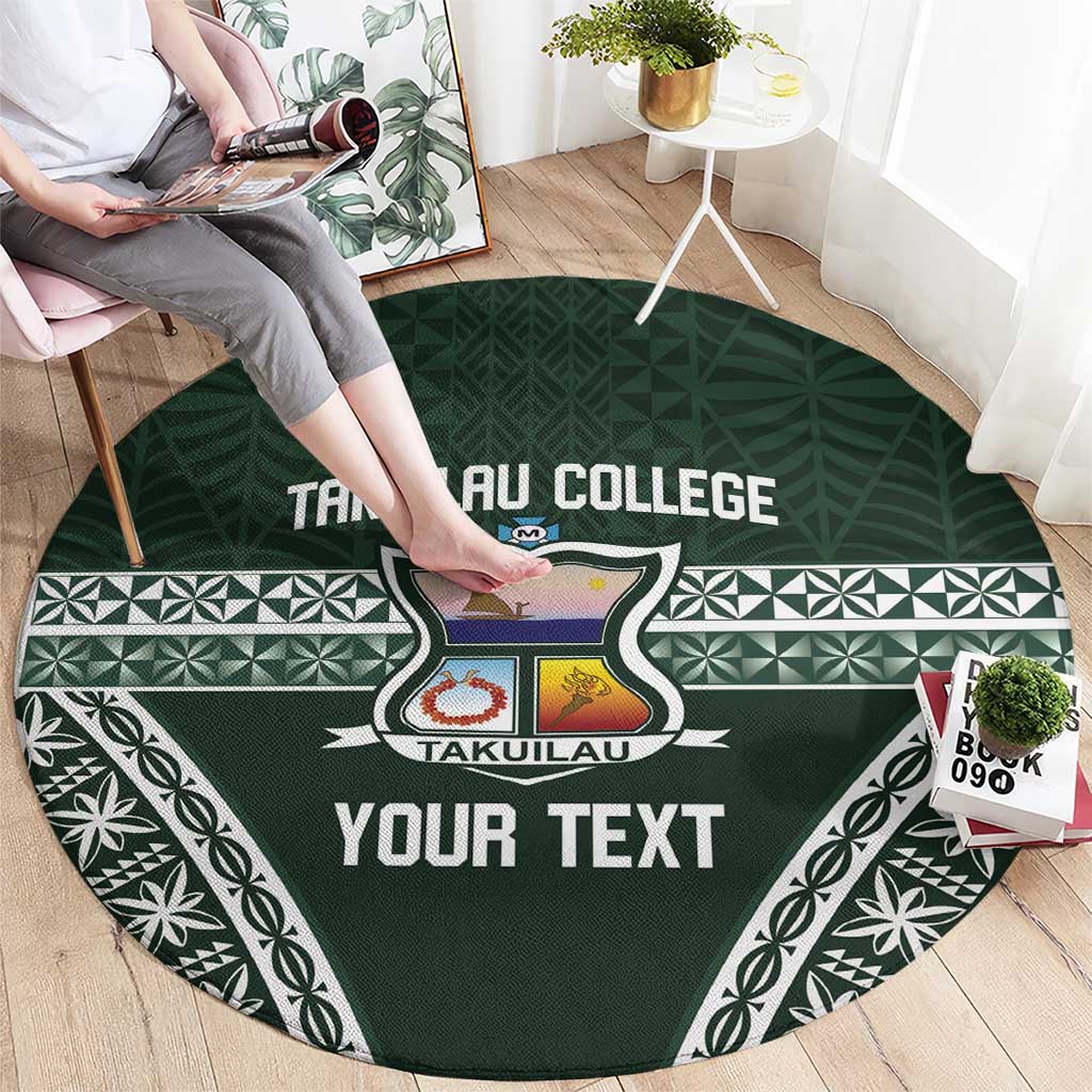 Personalised Tonga Takuilau College Round Carpet 50th Anniversary Ngatu Kupesi LT14 - Polynesian Pride