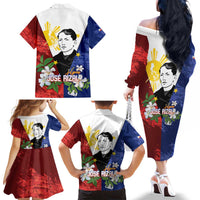 Philippines Rizal Day Family Matching Off The Shoulder Long Sleeve Dress and Hawaiian Shirt Filipino Sampaguita Grunge Style LT14 - Polynesian Pride