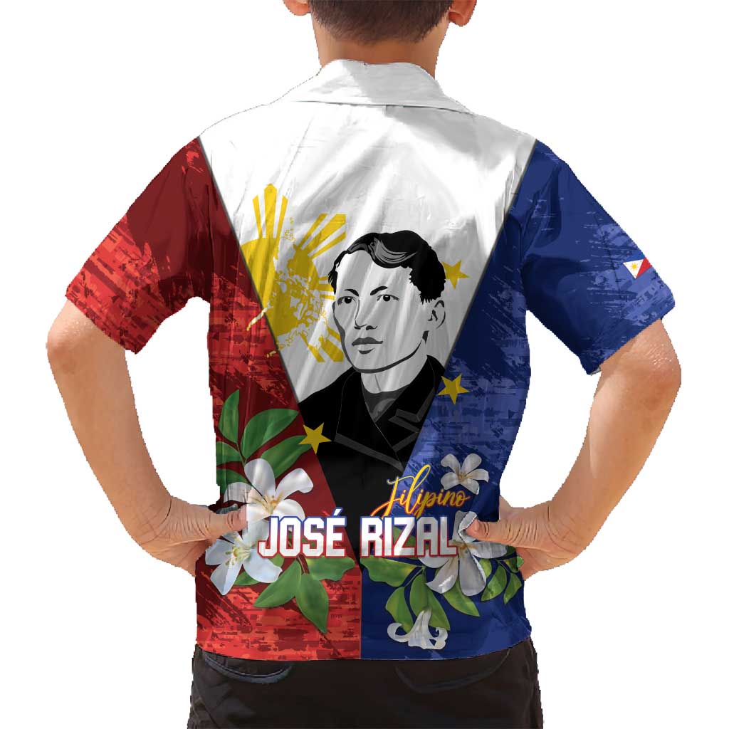 Philippines Rizal Day Family Matching Off Shoulder Maxi Dress and Hawaiian Shirt Filipino Sampaguita Grunge Style LT14 - Polynesian Pride
