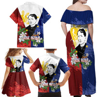 Philippines Rizal Day Family Matching Off Shoulder Maxi Dress and Hawaiian Shirt Filipino Sampaguita Grunge Style LT14 - Polynesian Pride