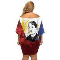 Philippines Rizal Day Family Matching Off Shoulder Short Dress and Hawaiian Shirt Filipino Sampaguita Grunge Style LT14 - Polynesian Pride