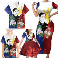 Philippines Rizal Day Family Matching Short Sleeve Bodycon Dress and Hawaiian Shirt Filipino Sampaguita Grunge Style LT14 - Polynesian Pride