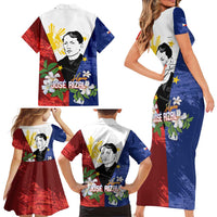 Philippines Rizal Day Family Matching Short Sleeve Bodycon Dress and Hawaiian Shirt Filipino Sampaguita Grunge Style LT14 - Polynesian Pride
