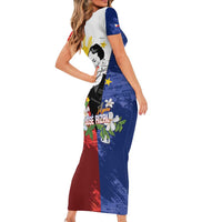 Philippines Rizal Day Family Matching Short Sleeve Bodycon Dress and Hawaiian Shirt Filipino Sampaguita Grunge Style LT14 - Polynesian Pride