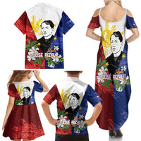 Philippines Rizal Day Family Matching Summer Maxi Dress and Hawaiian Shirt Filipino Sampaguita Grunge Style LT14 - Polynesian Pride
