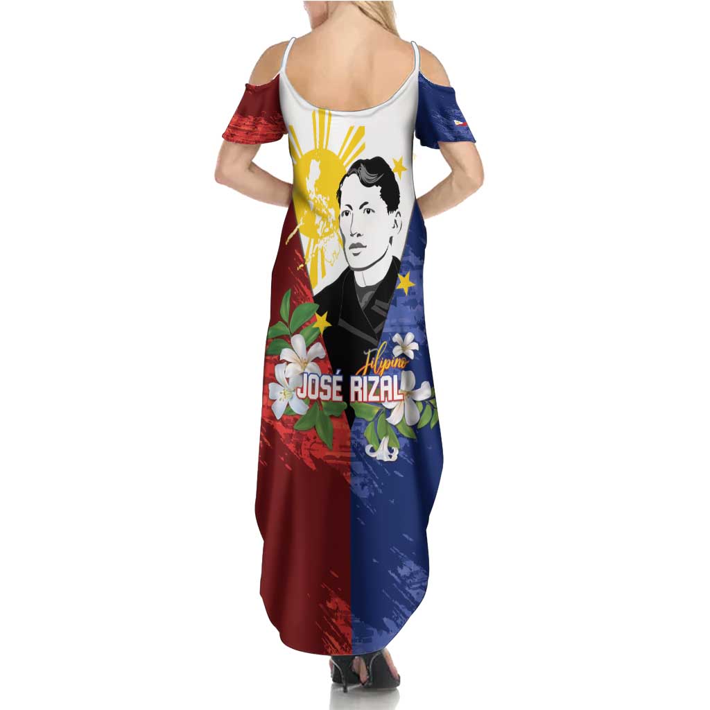 Philippines Rizal Day Family Matching Summer Maxi Dress and Hawaiian Shirt Filipino Sampaguita Grunge Style LT14 - Polynesian Pride