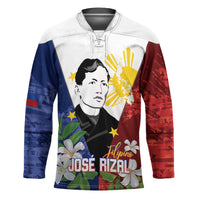 Philippines Rizal Day Hockey Jersey Filipino Sampaguita Grunge Style - Polynesian Pride
