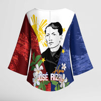 Philippines Rizal Day Kimono Sleeve Blouse Filipino Sampaguita Grunge Style LT14 - Polynesian Pride